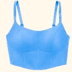 Aerie Offline Hold Me Up Corset Long Line Sports Bra or Top in Ocean Sky Size XL